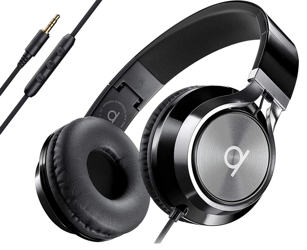 ARTIX® CL750 Premium Wired On Ear Headphones with Universal, Black 