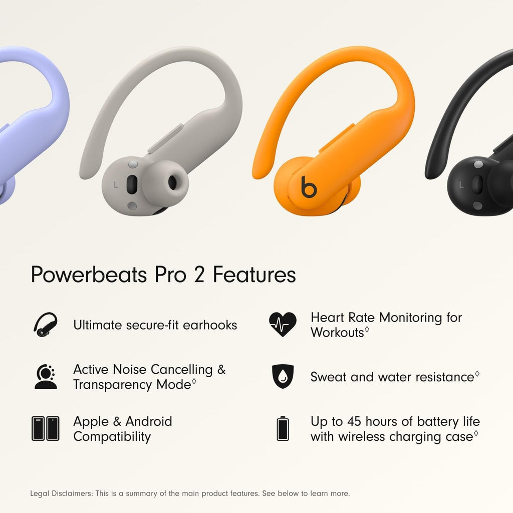 Beats Powerbeats Pro 2 Wireless Bluetooth Earbuds Headphones Electric Orange
