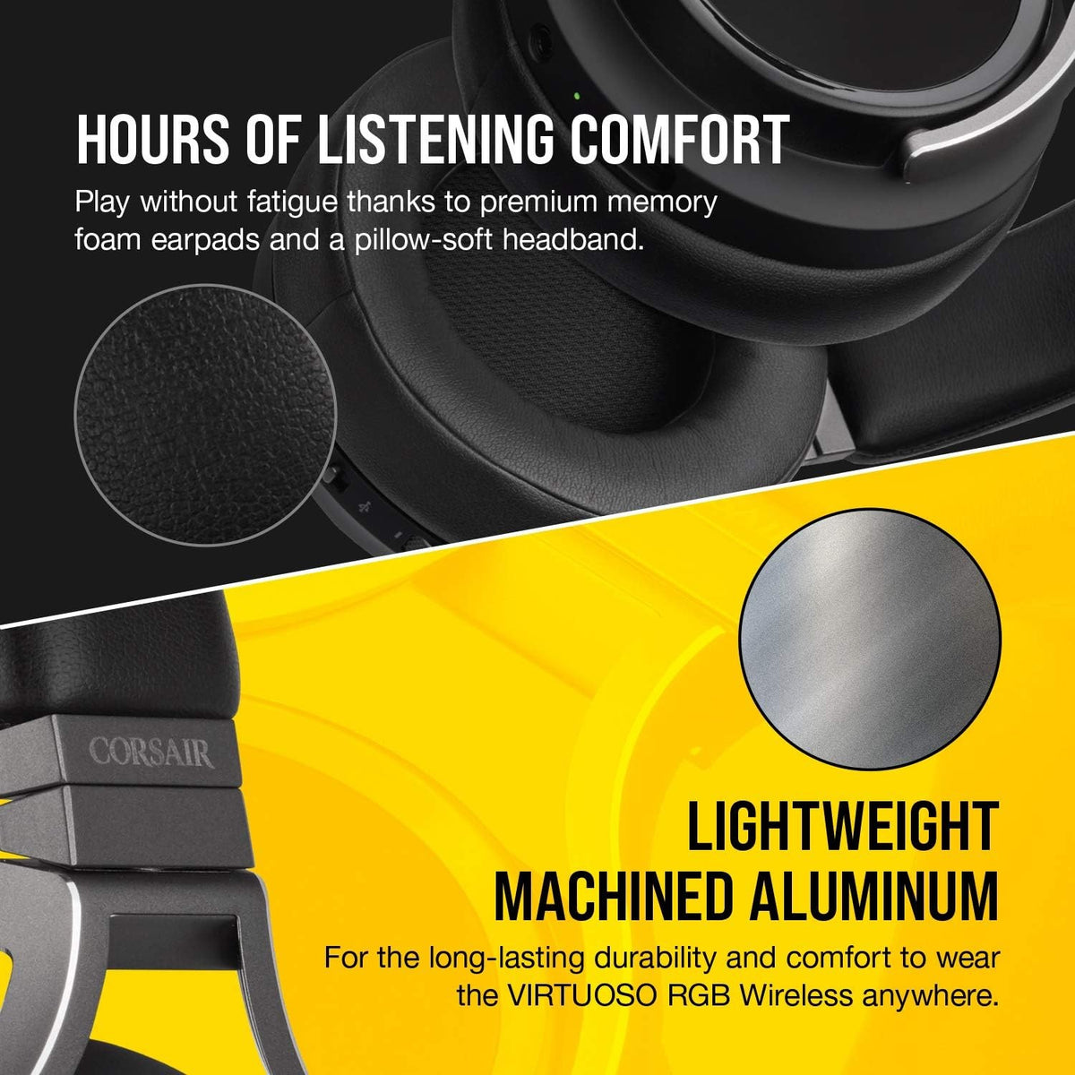 Corsair Virtuoso RGB Wireless High-Fidelity Gaming Headset - Black