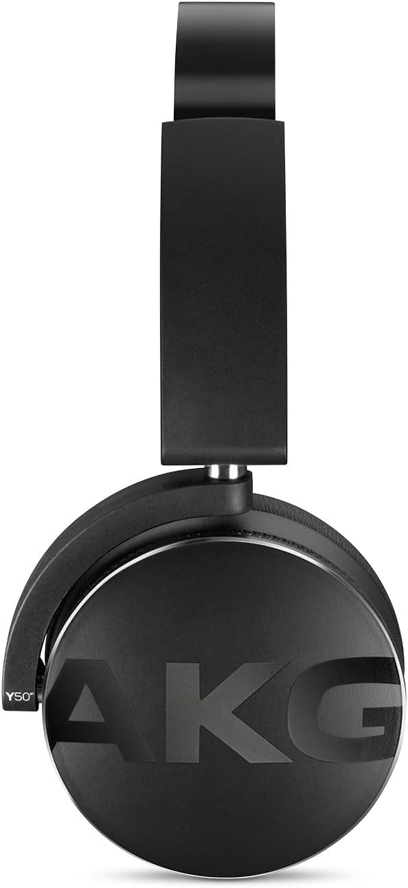 AKG Y50BTBLK Portable Foldable On-Ear Rechargeable Bluetooth Headphones - Black