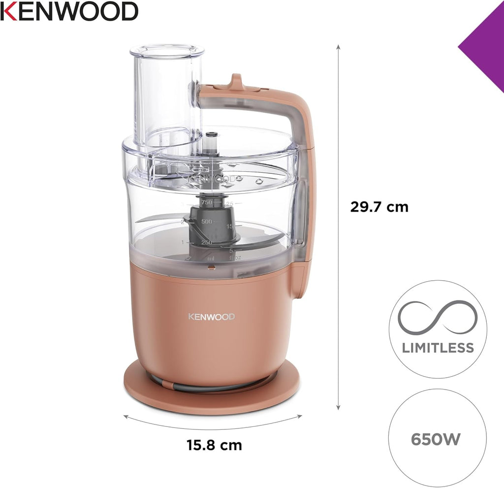 Kenwood MultiPro Go Food Processor 6500W 1.3L Bowl Clay Red - FDP22.130RD