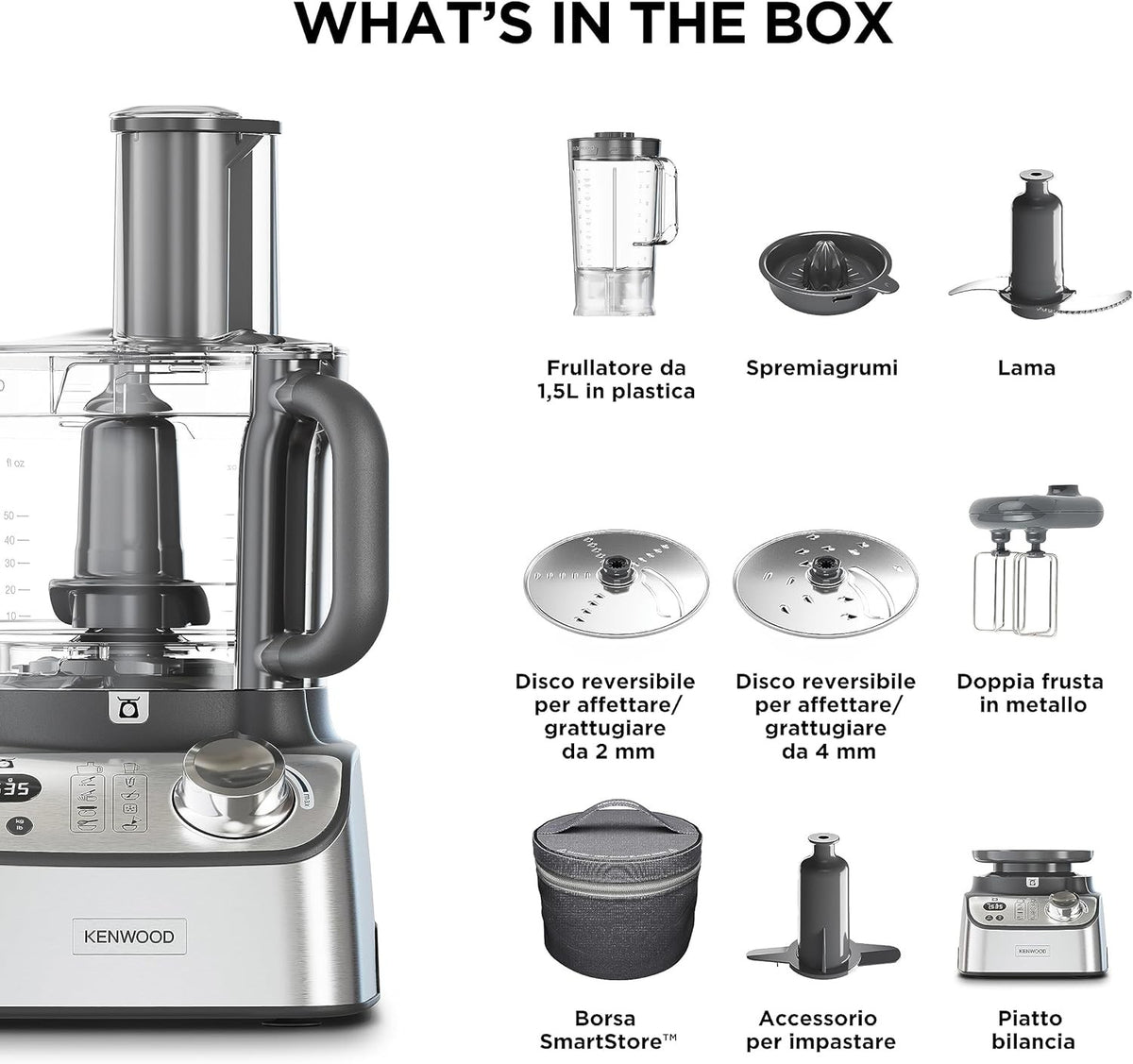 Kenwood FDM71.450SS MulticolorPro Express Weigh food processor