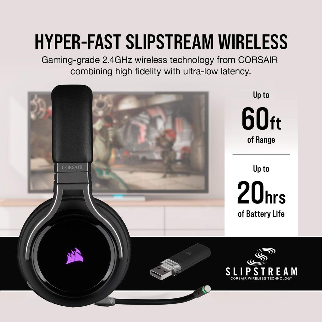 Corsair Virtuoso RGB Wireless High-Fidelity Gaming Headset - Black