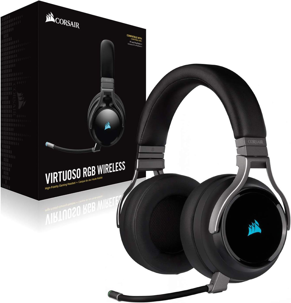 Corsair Virtuoso RGB Wireless High-Fidelity Gaming Headset - Black