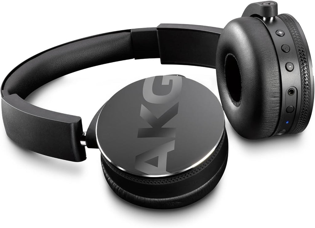 AKG Y50BTBLK Portable Foldable On-Ear Rechargeable Bluetooth Headphones - Black