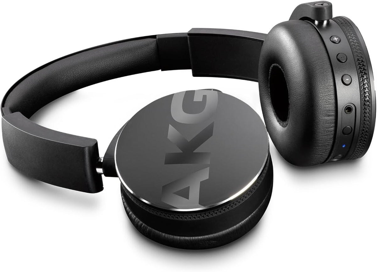 AKG Y50BTBLK Portable Foldable On-Ear Rechargeable Bluetooth Headphones - Black