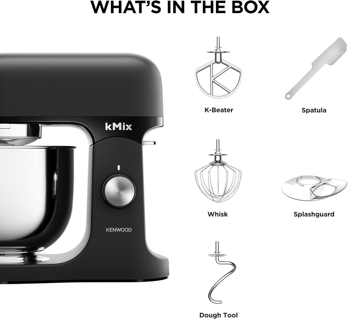 Kenwood KMX751ABK Stand Mixer kMix Powerful Kitchen Machine 5L 1000W Sleek Black