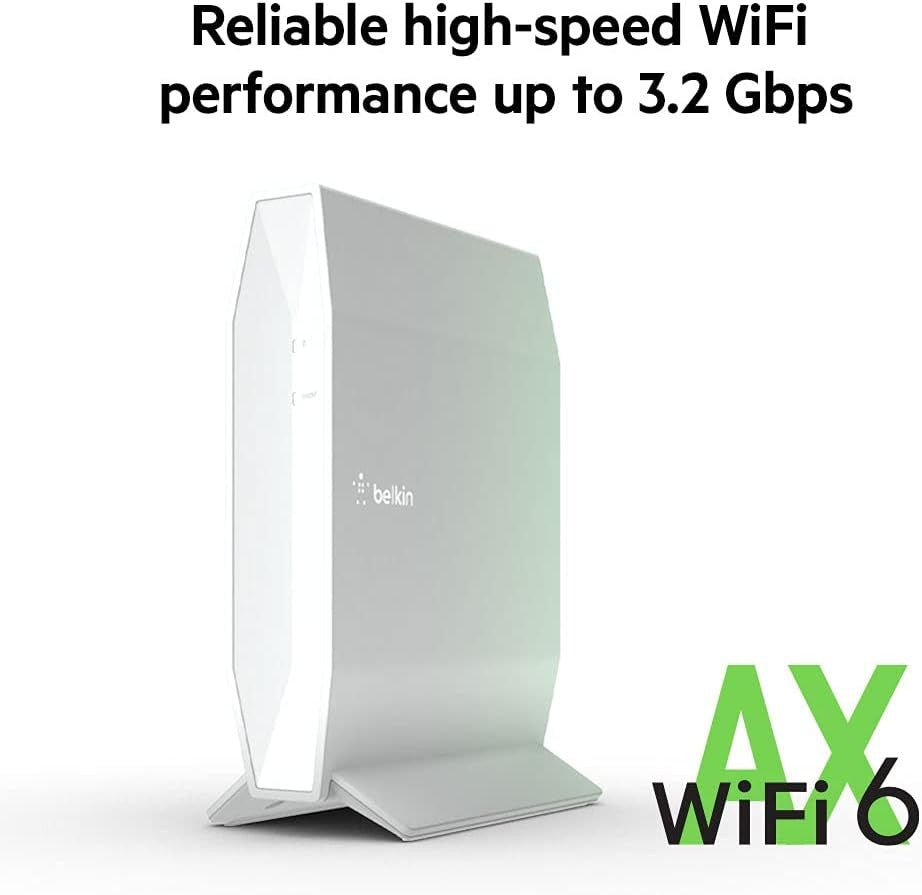 BELKIN RT3200-UK WIFI 6 Fast Wireless Dual-Band Router for Streaming and Gaming
