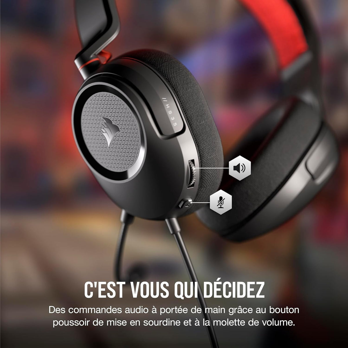 Corsair HS35 v2 Multiplatform Wired Gaming Headset – One Size, Carbon