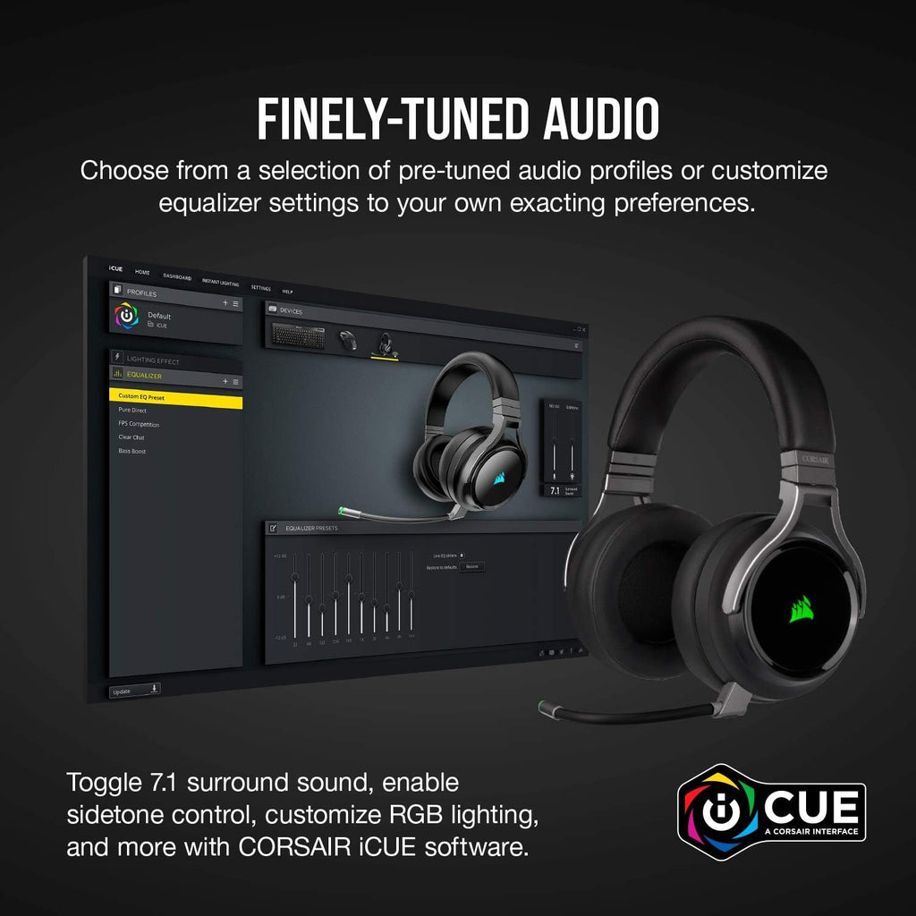 Corsair Virtuoso RGB Wireless High-Fidelity Gaming Headset - Black