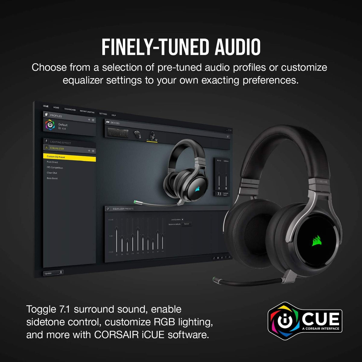 Corsair Virtuoso RGB Wireless High-Fidelity Gaming Headset - Black