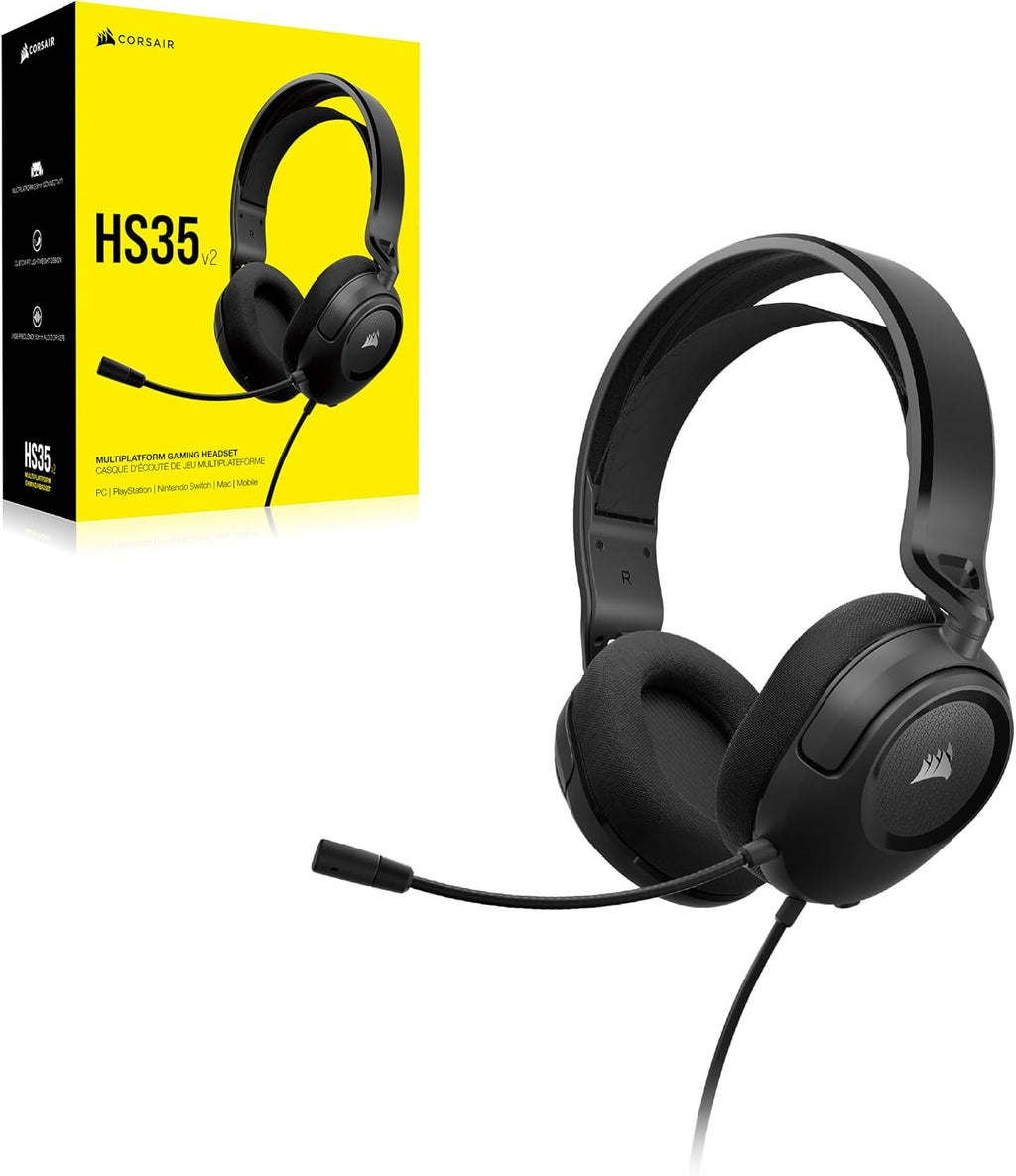 Corsair HS35 v2 Multiplatform Wired Gaming Headset – One Size, Carbon
