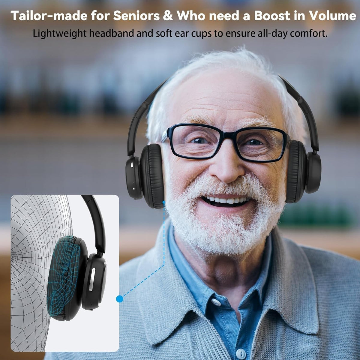 ANSTEN Wireless Headphones for TV Listening, TV Headphones Wireless