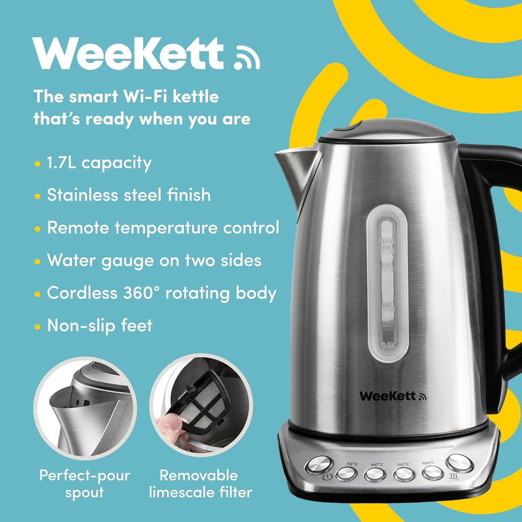 Alexa Smart Kettle 1.7L - Voice Control, Temp Settings, BPA-Free,