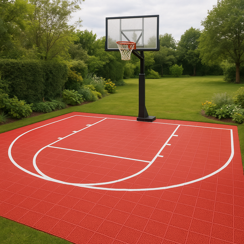Basketball Court Flooring System - Half Court | Includes Court Markings