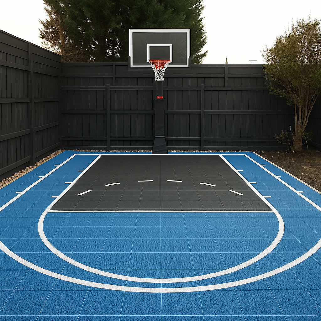 Basketball Court Flooring System - Half Court | Includes Court Markings