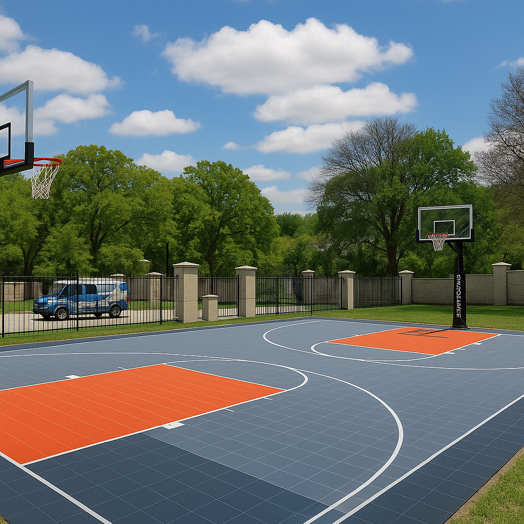 Basketball Court Flooring System - Half Court | Includes Court Markings