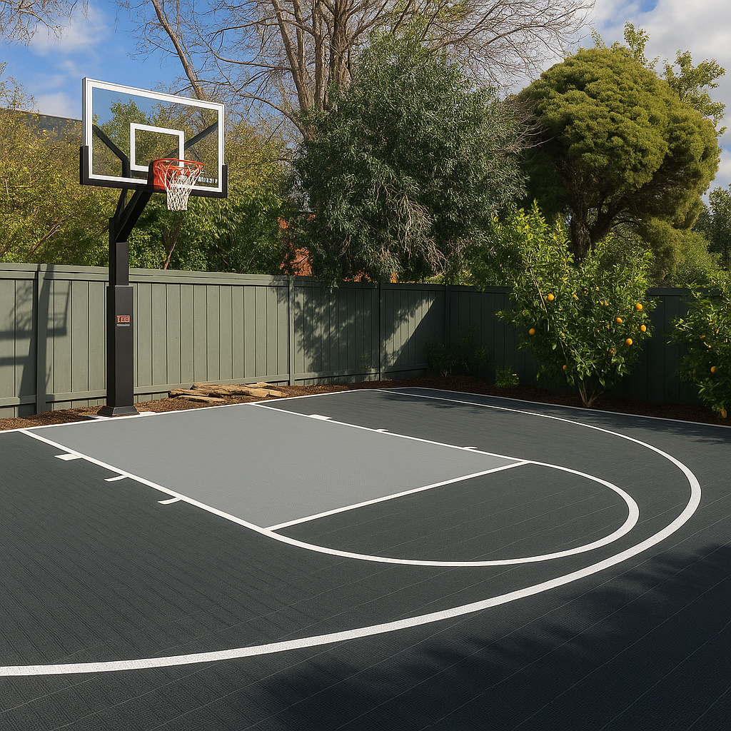 Basketball Court Flooring System - Half Court | Includes Court Markings