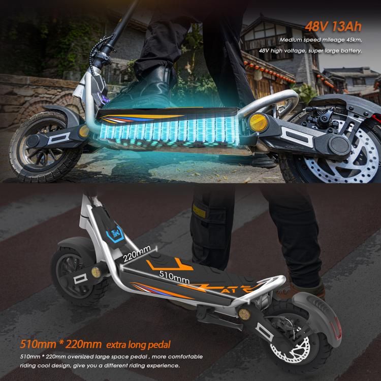 [EU Warehouse] Kukirin A1 800W Three-speed Folding Electric Offroad Scooter with 10 inch Vacuum Tires, EU Plug