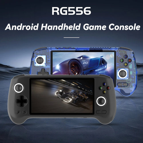 ANBERNIC RG556 Android Handheld Game Console – Transparent Blue