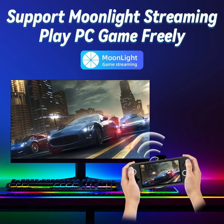 ANBERNIC RG556 Handheld Game Console Android 13 System 5.48-Inch AMOLED Screen WIFI Bluetooth Game Player 128GB+256GB(Transparent Blue)