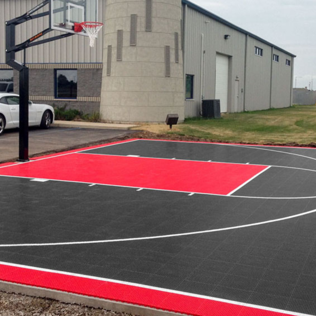 Basketball Court Flooring System - Half Court | Includes Court Markings