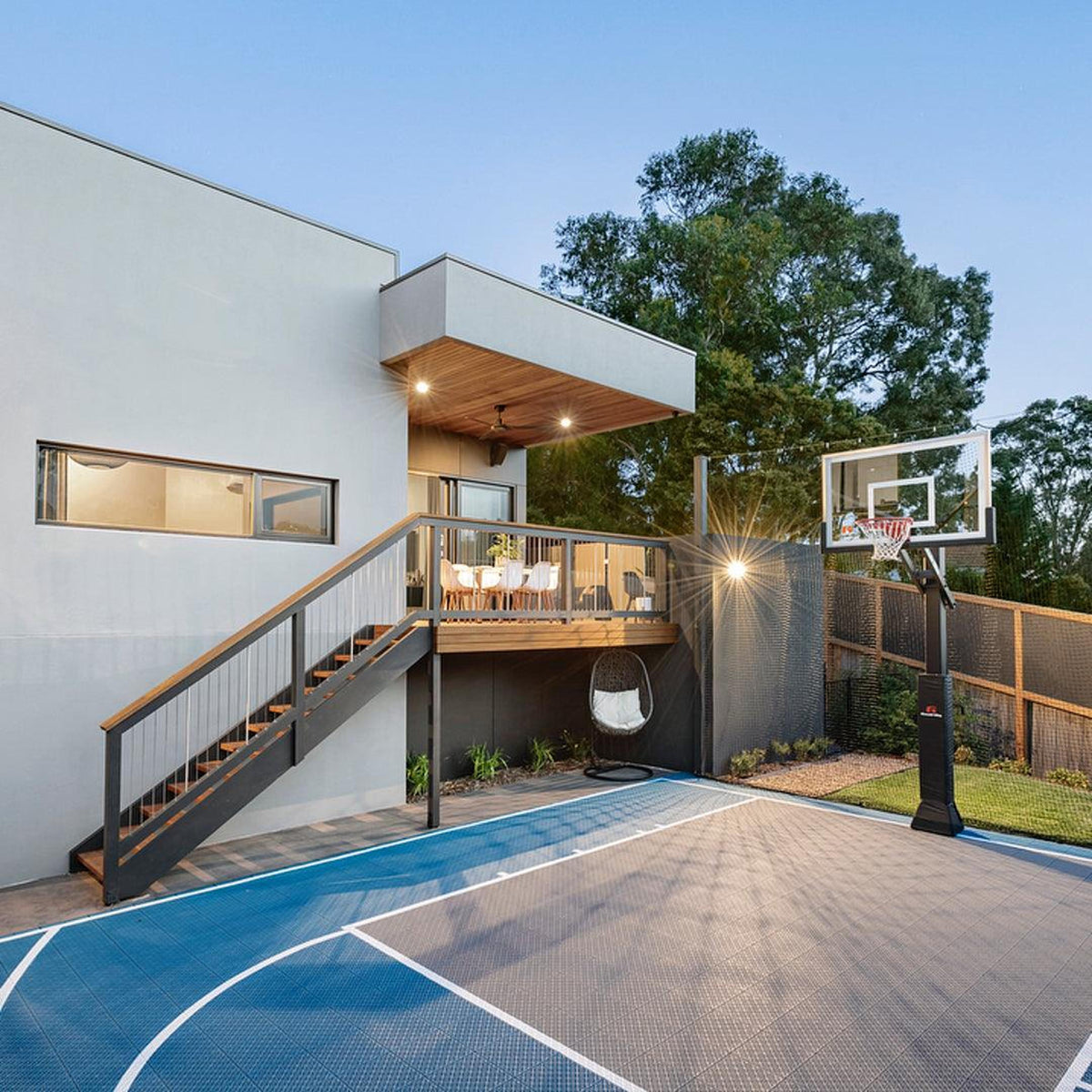 Basketball Court Flooring System - Half Court | Includes Court Markings