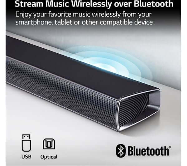 LG SQC1 SOUNDBAR 2.1 160W BLUETOOTH 4.0  COMPACT WIRELESS SUBWOOFER OPTICAL USB