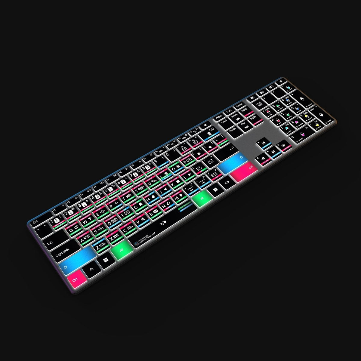 DaVinci Resolve Keyboard | AB10 Backlit | Wired & Wireless | Mac & PC