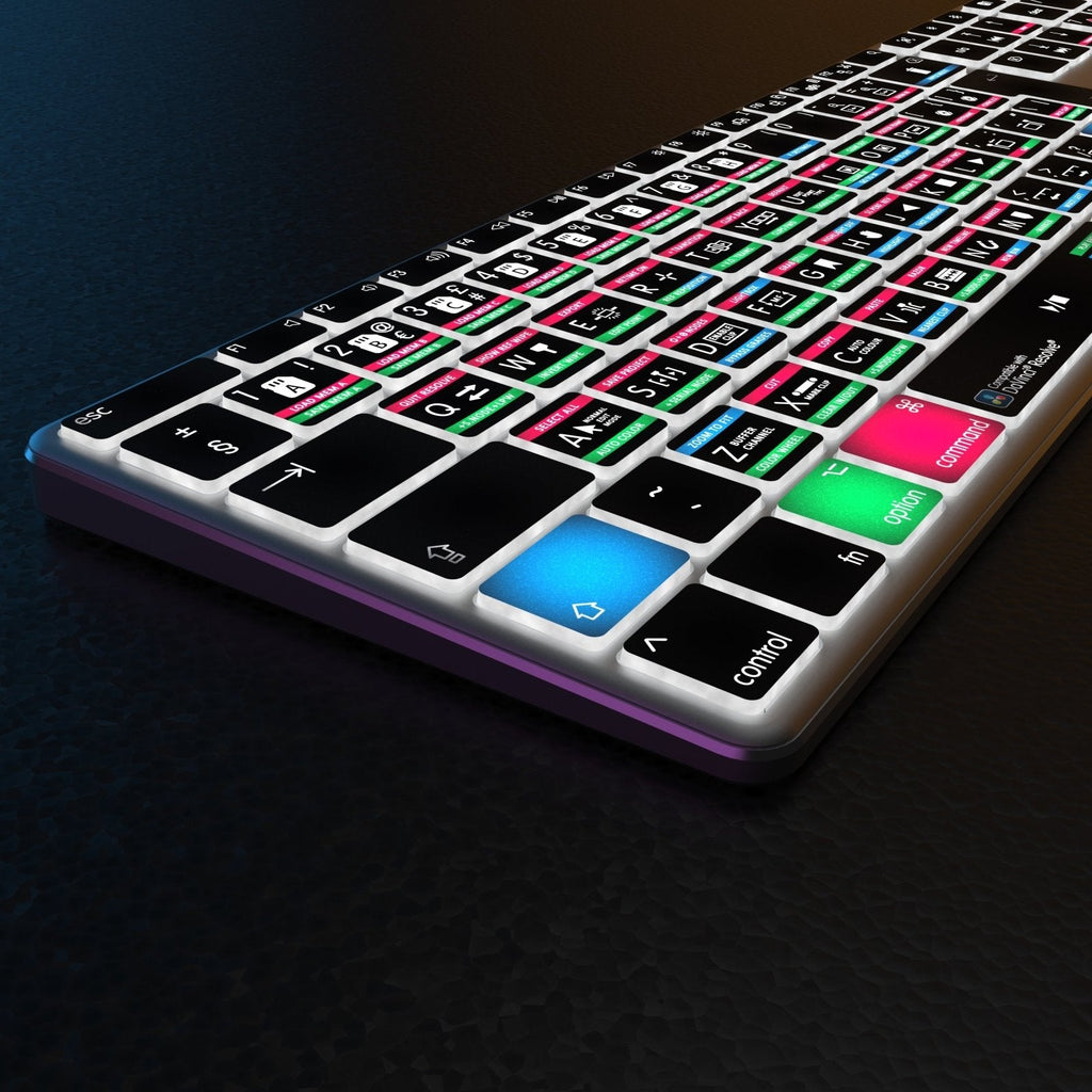 DaVinci Resolve Keyboard | AB10 Backlit | Wired & Wireless | Mac & PC