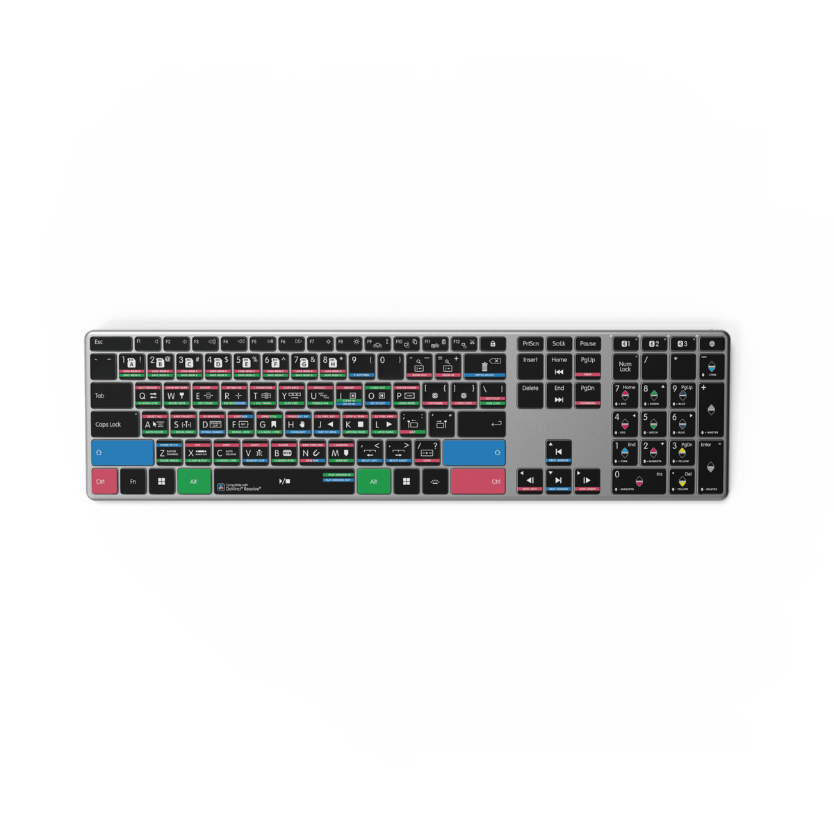 DaVinci Resolve Keyboard | AB10 Backlit | Wired & Wireless | Mac & PC