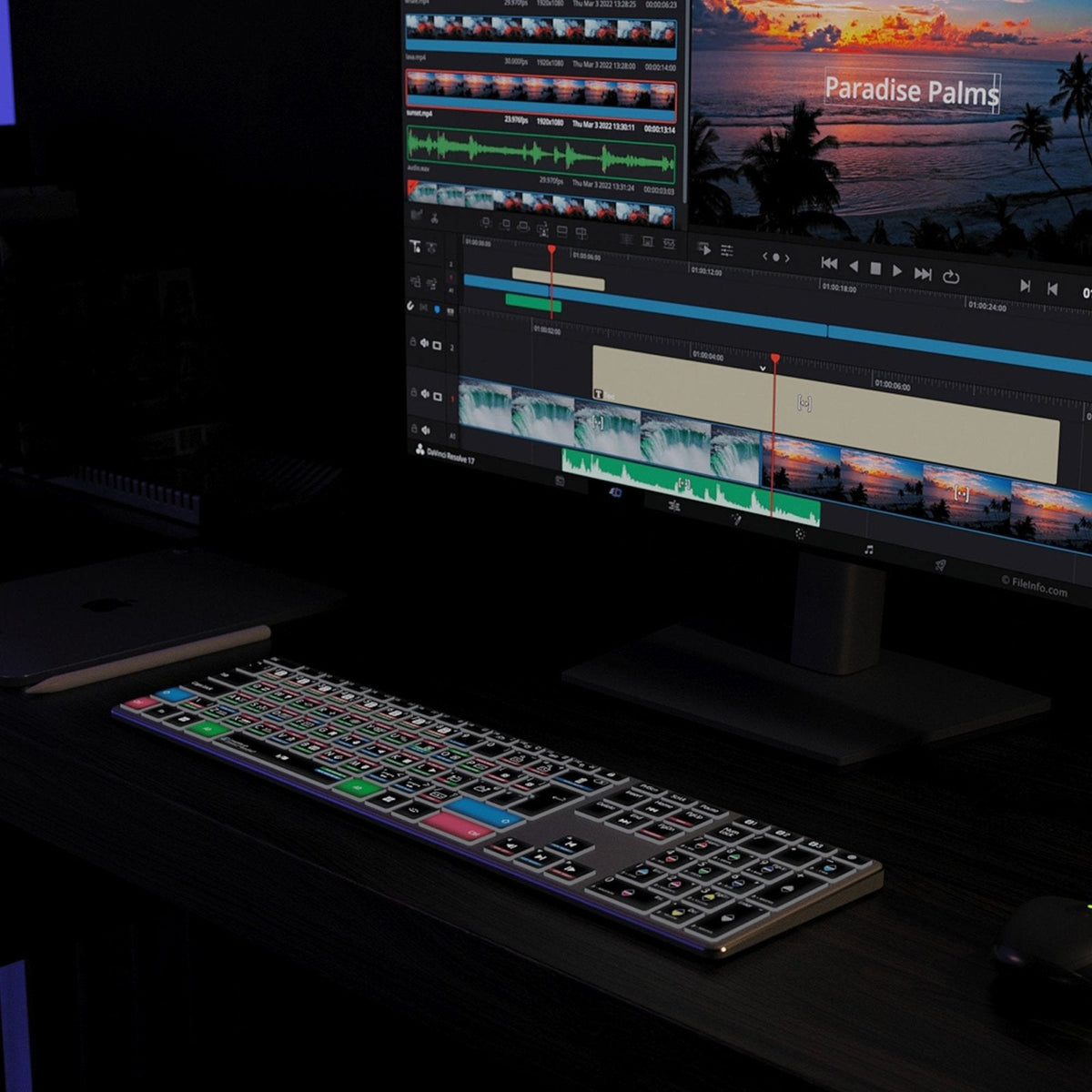 DaVinci Resolve Keyboard | AB10 Backlit | Wired & Wireless | Mac & PC