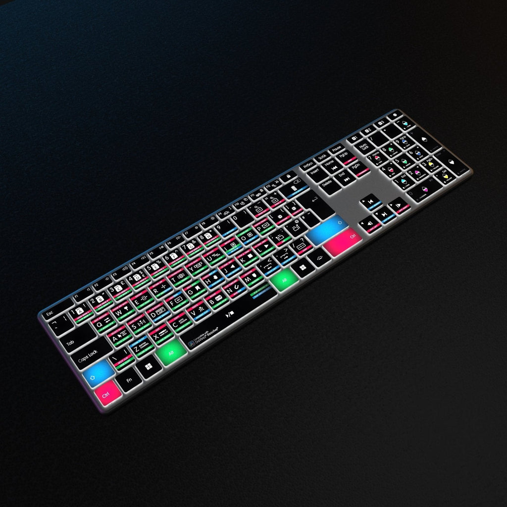 DaVinci Resolve Keyboard | AB10 Backlit | Wired & Wireless | Mac & PC