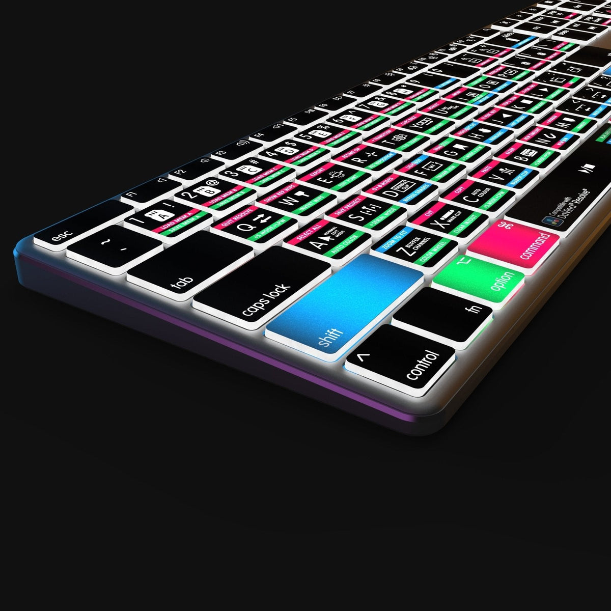 DaVinci Resolve Keyboard | AB10 Backlit | Wired & Wireless | Mac & PC