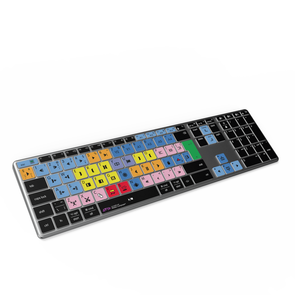 Avid Media Composer Keyboard | AB10 Backlit | Wired & Wireless | Mac & PC