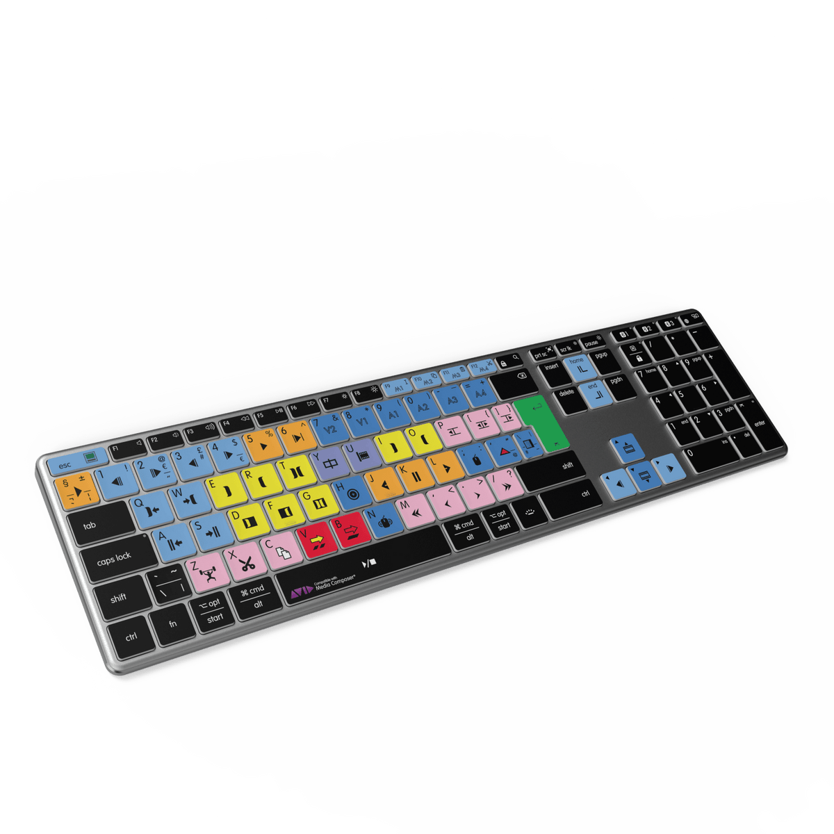Avid Media Composer Keyboard | AB10 Backlit | Wired & Wireless | Mac & PC