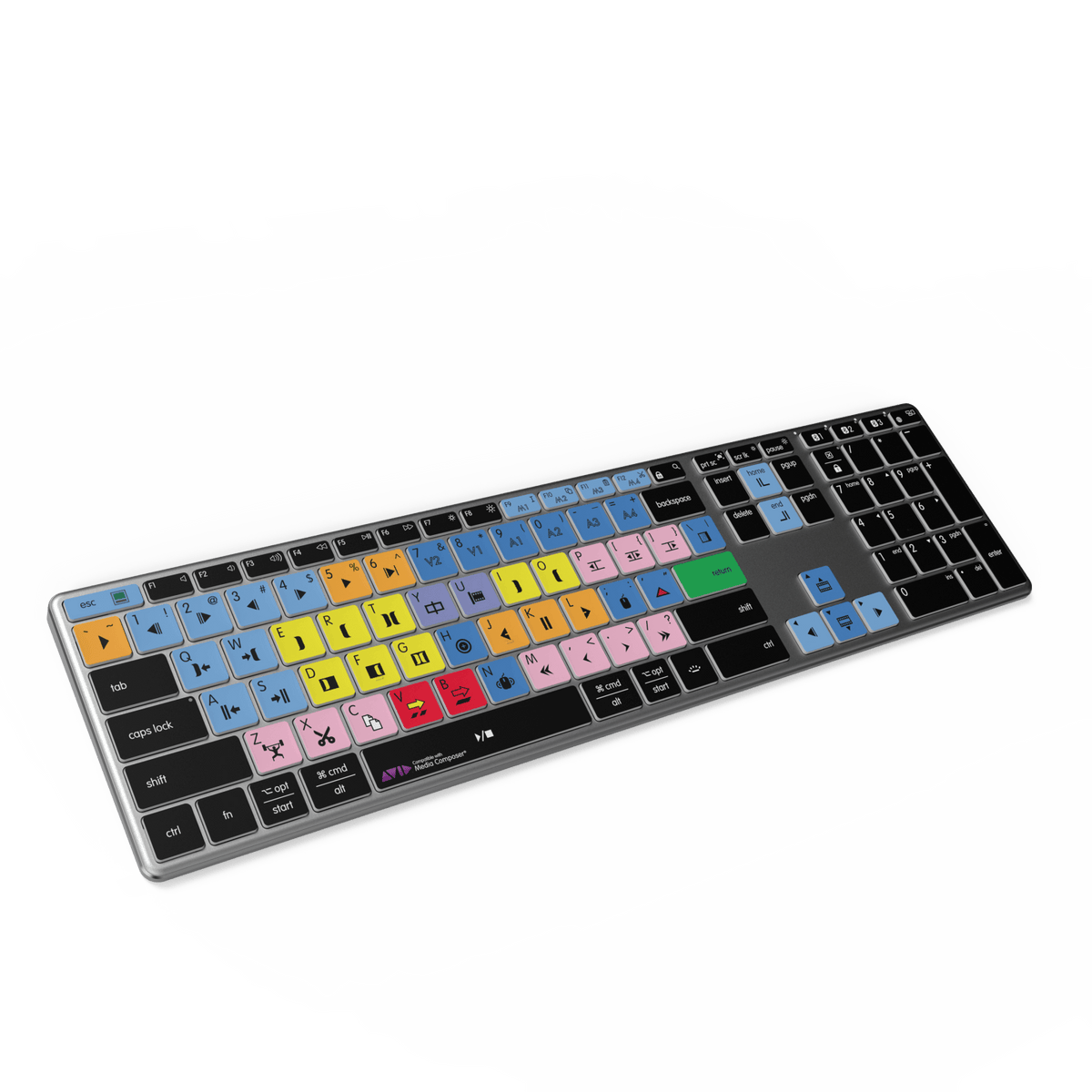 Avid Media Composer Keyboard | AB10 Backlit | Wired & Wireless | Mac & PC