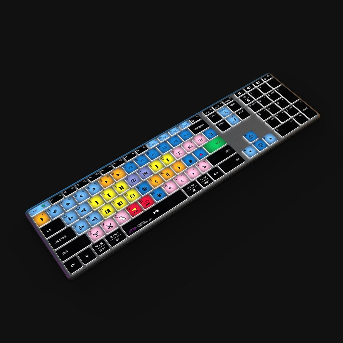 Avid Media Composer Keyboard | AB10 Backlit | Wired & Wireless | Mac & PC