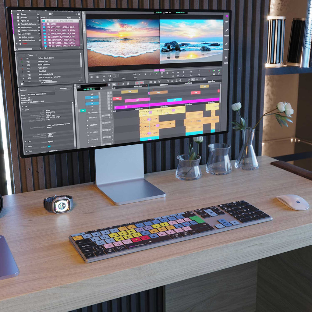 Avid Media Composer Keyboard | AB10 Backlit | Wired & Wireless | Mac & PC