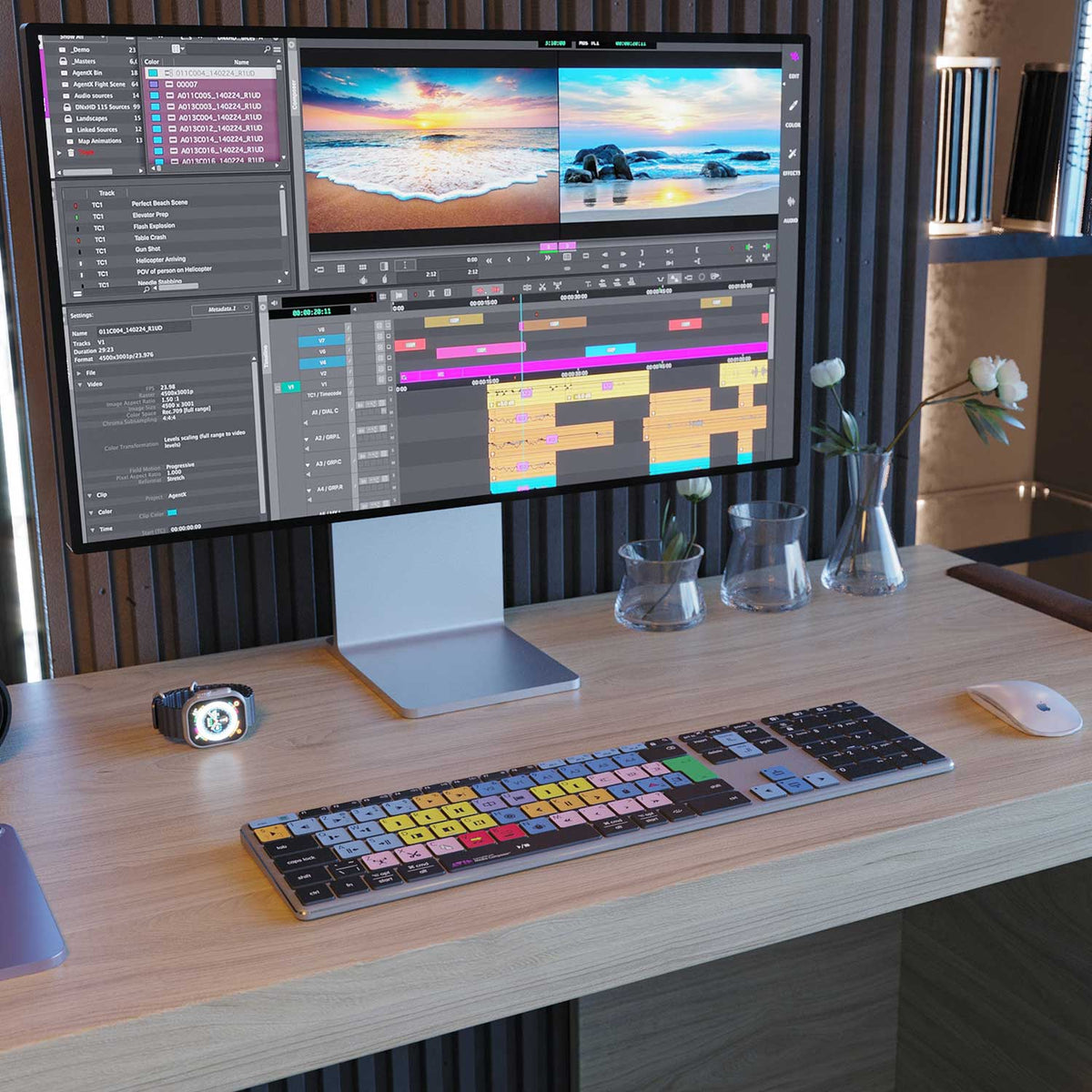Avid Media Composer Keyboard | AB10 Backlit | Wired & Wireless | Mac & PC