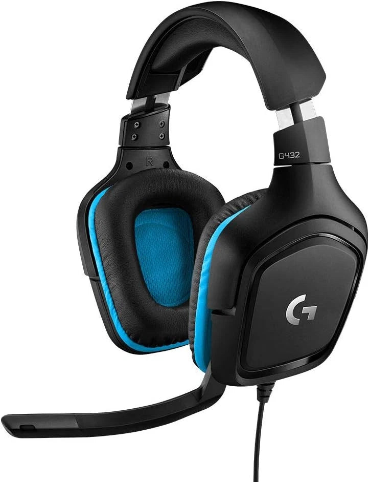 Logitech G432 Wired Gaming Headset – Black and Blue