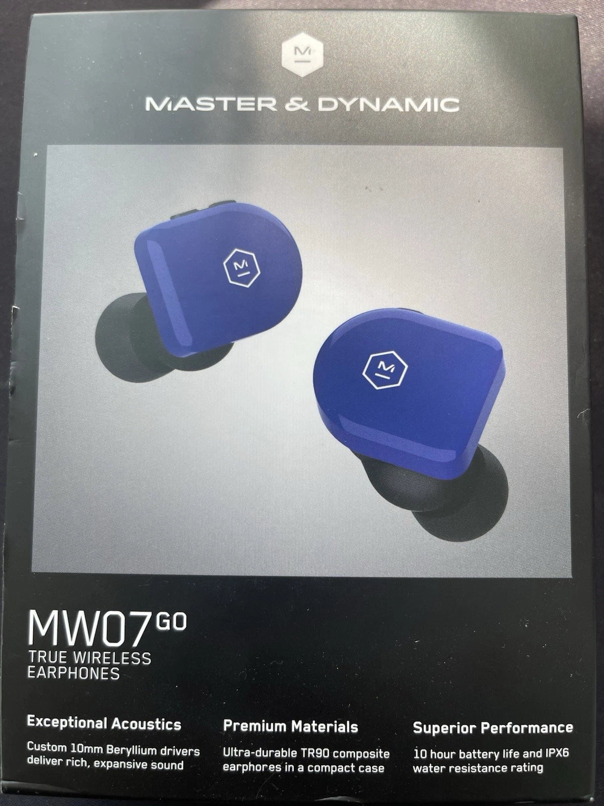 Master & Dynamic MW07 Go Wireless Earphones – Electric Blue