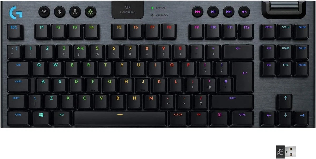 Logitech G915 TKL LIGHTSPEED Keyboard – US International, Linear, Carbon