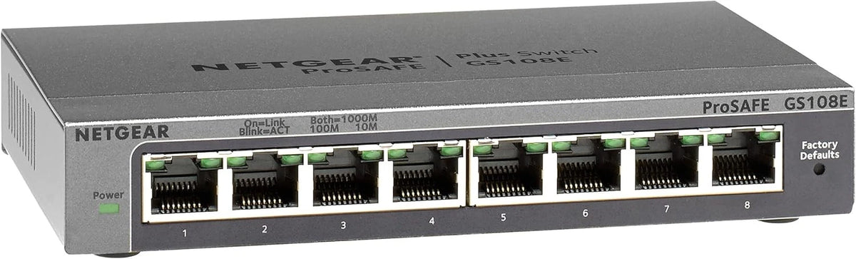 NETGEAR GS108Ev3 8-Port Gigabit Ethernet Plus Switch