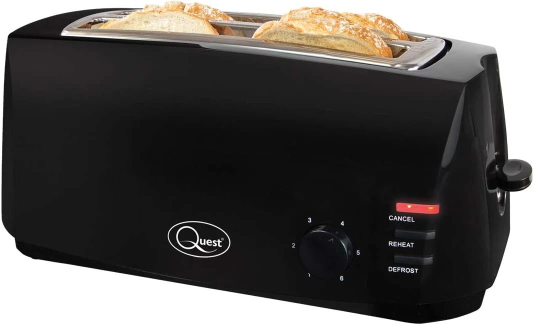 Quest 4-Slice Long-Slot Toaster – Black