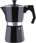 Wedrink Aluminium Stovetop Moka Pot, 6 Cups / 300ml – Black