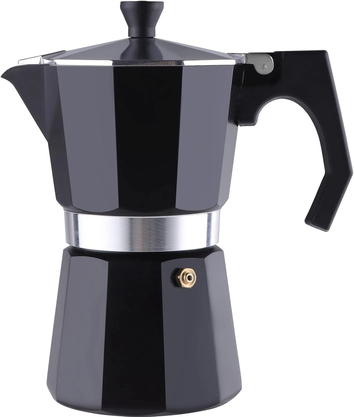 Wedrink Aluminium Stovetop Moka Pot, 6 Cups / 300ml – Black