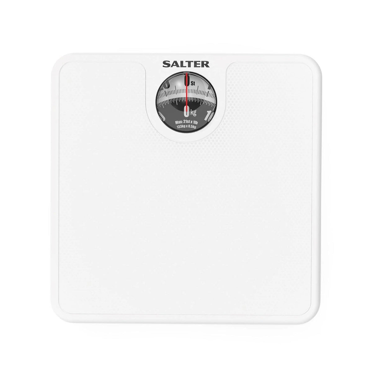 Salter Mechanical Bathroom Scale with Magnifying Lens – White