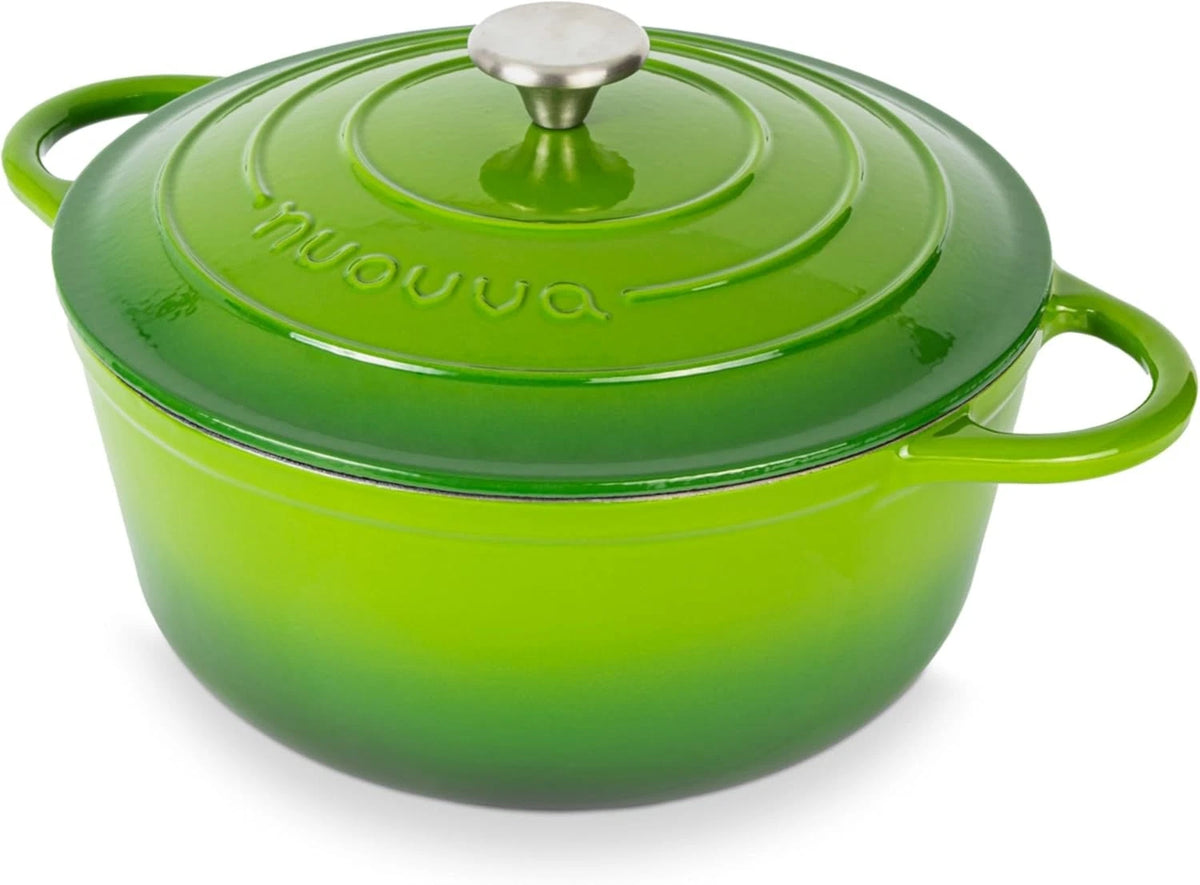 Nuovva Enamelled Cast Iron Dutch Oven, 28cm / 6.4qt – Green