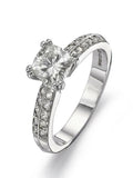 18ct White Gold Cushion-Cut Moissanite Ring – UK Size H